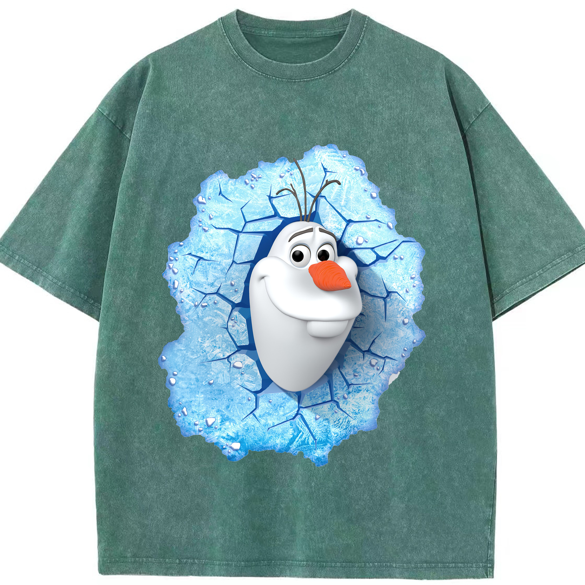（画像用） アナと雪の女王 アンナ エルサ Frozen Anna Elsa 綿100% ヴィンテージ風 半袖Tシャツ（フロントプリント）